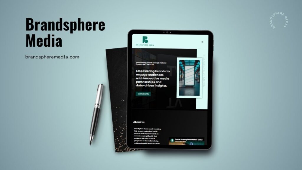 Brandsphere Media website redesign showing desktop and mobile responsive layout designed by Zilamo