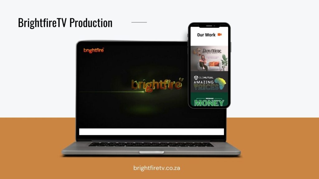 BrightFire Production website contact and enquiry section designed for media and broadcast clients