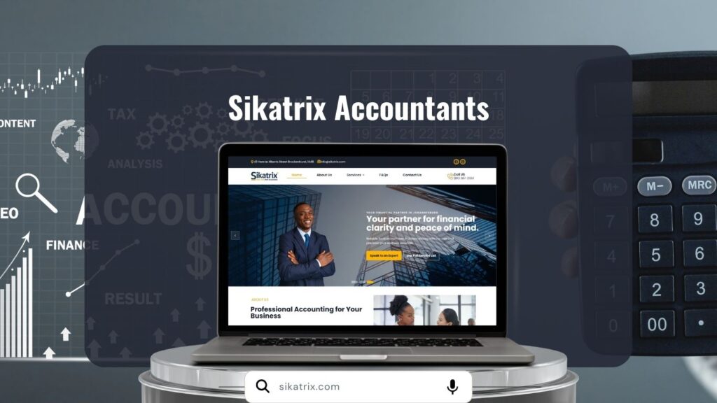 Sikatrix services section showcasing accounting and business support offerings